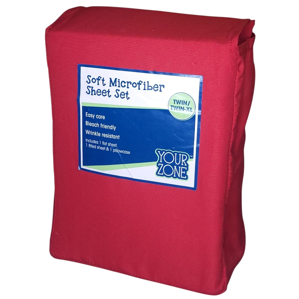 Vibrant Red Microfiber Bedding Sheets